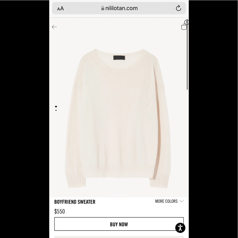 Nili Lotan Ivory Boyfriend Sweater! Excellent condition